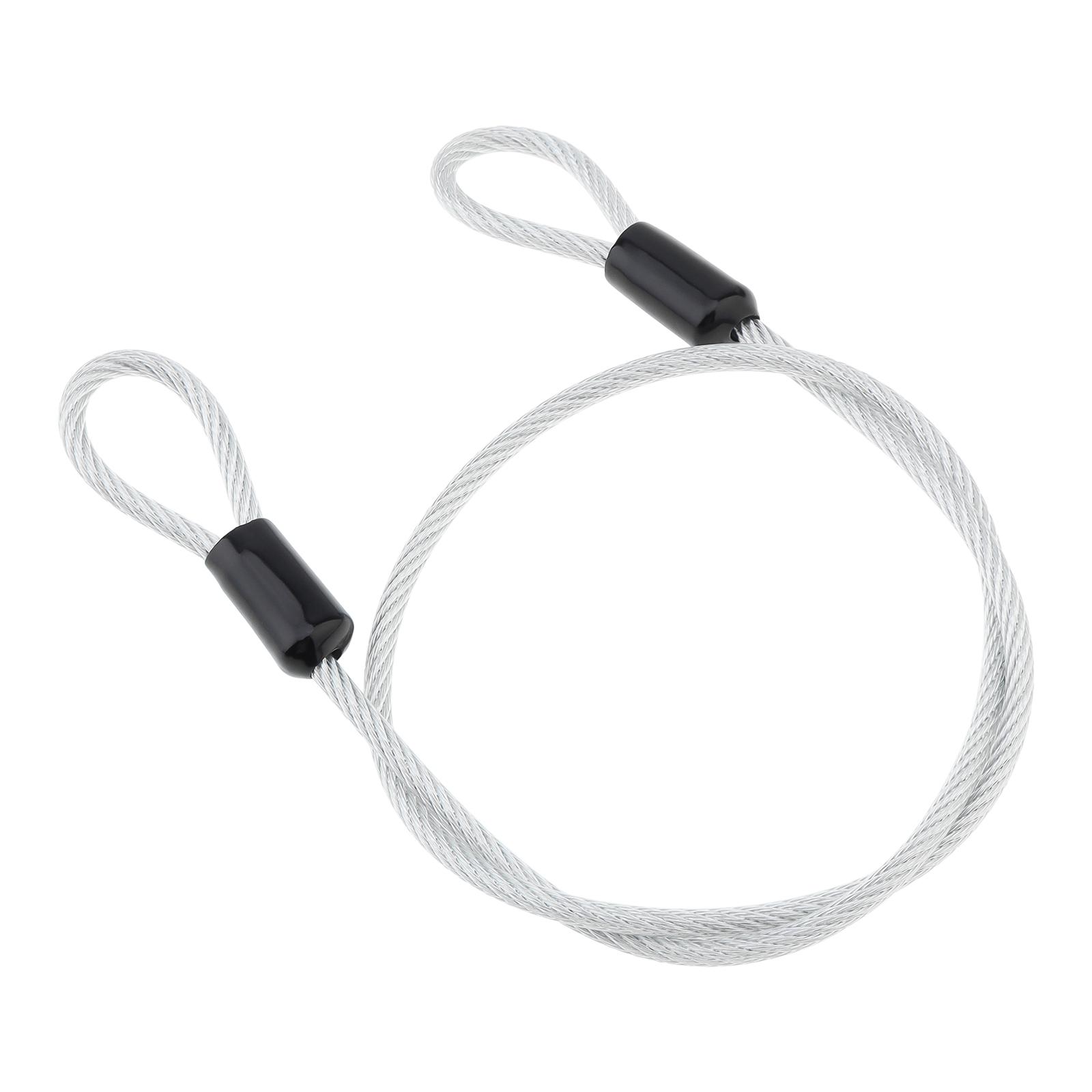 

4мм 600мм Оцинкованный трос для велосипедного замка с ПВХ покрытием, двойные петли, портативный для безопасности велосипеда, багажной сумки