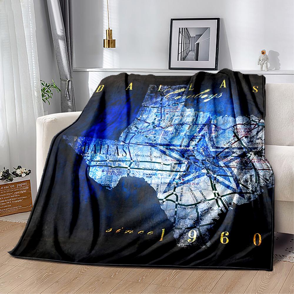 Dallas Cowboys Helmet Blankets Are Suitable for Living Rooms, Bedrooms, Camping, and Other Places, Making Them an Ideal Choice for Gifts.