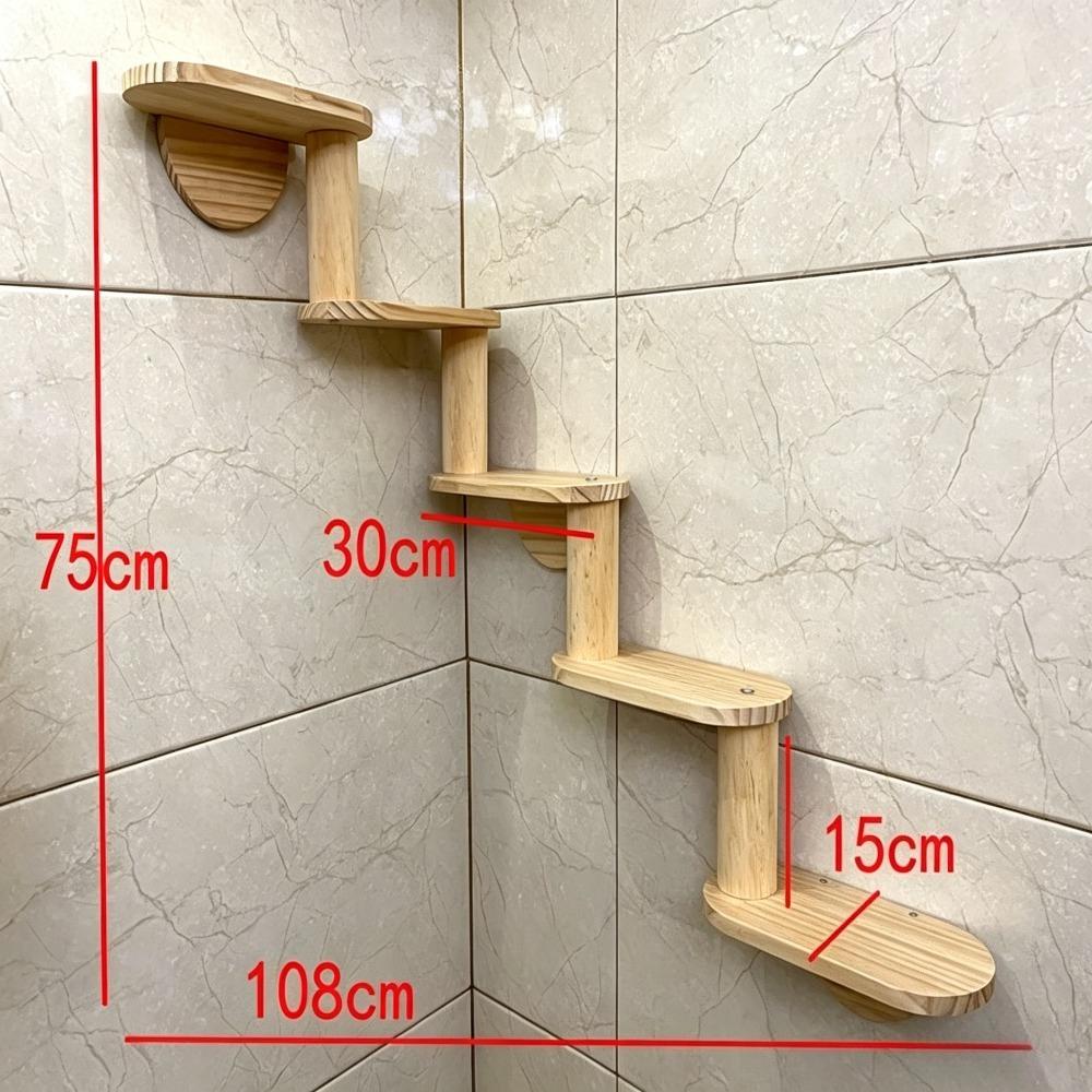 Solid Wood Wall-Mounted Cat Climbing Ladder Sturdy and Durable Cats Climbing Frame Scratching Cat Jumping Platform Pet Products