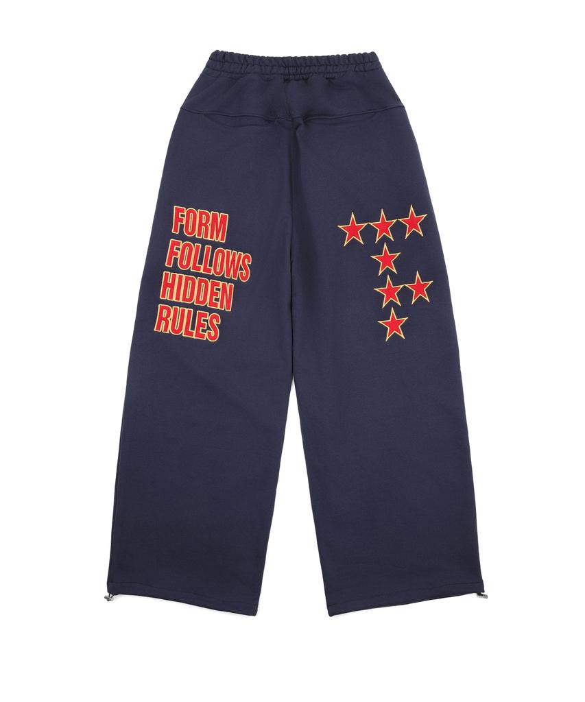 EASY NO EASY Star Lettering Patch Sweatpants - Navy