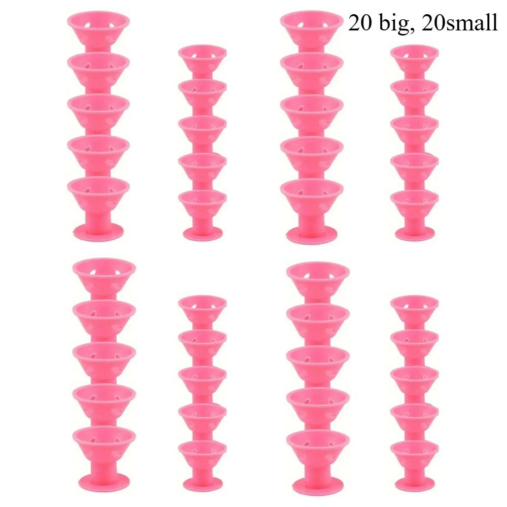 20pcs Mushroom Hair Curlers Soft Gentle Hair Care Rollers Non-Slip Silicone Wave Formers for Easy DIY Styling Curling Tools