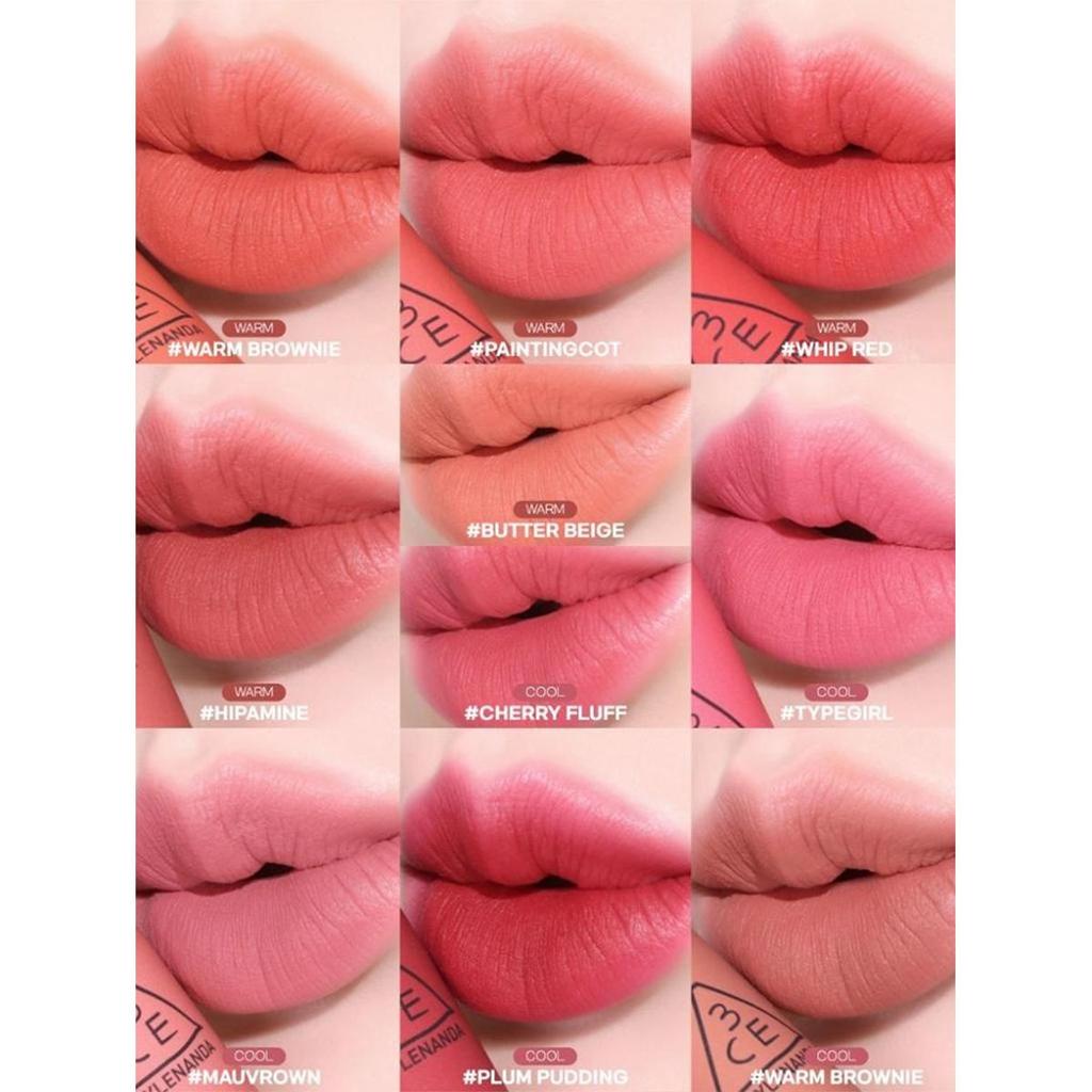 3CE HAZY LIP,Velvet Blur Lip 4g/0.141oz (10 Farboptionen)