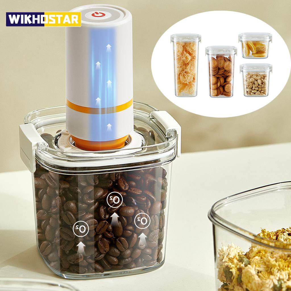 Vakuumforseglet tank Kaffebønner Vakuumkrukke Kjøkken Oppbevaringsboks for frokostblandinger Lufttett beholder Fuktsikker forseglet beholder for te