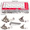 240 Pcs Stainless Steel Hex Nut and Bolt Assortment Kit - M4, M5 Hex Head - Includes Flat Washers