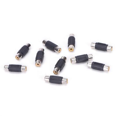 10Pcs Rca Female To Female Coupler Plug Audio Video Av Cable Adaptor Rca Joiner