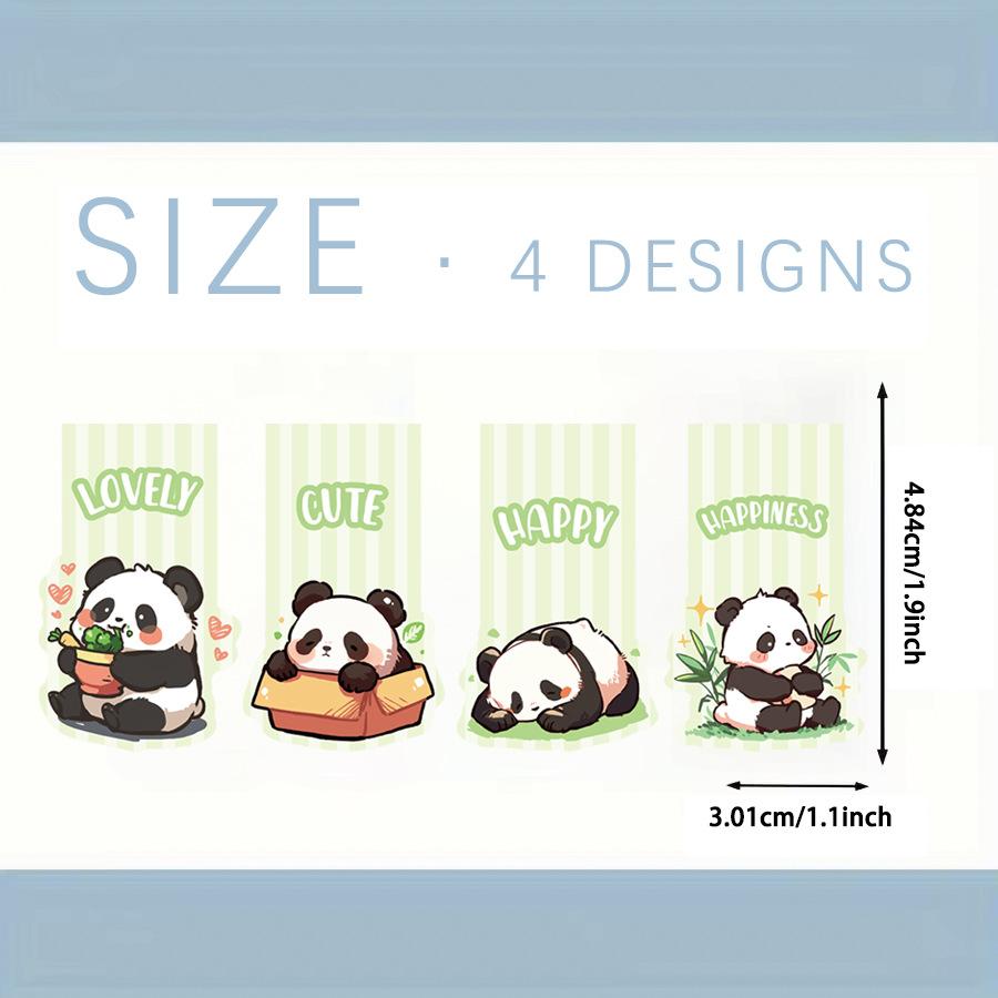Set of 4 Magnetic Panda Bookmarks Animal-Themed Fold-over Page Markers for Books, Creative Gift for Readers & Students