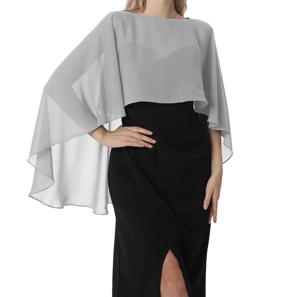 Elegant Women's Chiffon Shawl Dress - Summer Wedding Party Cover-up & Silk Pashmina Scarf