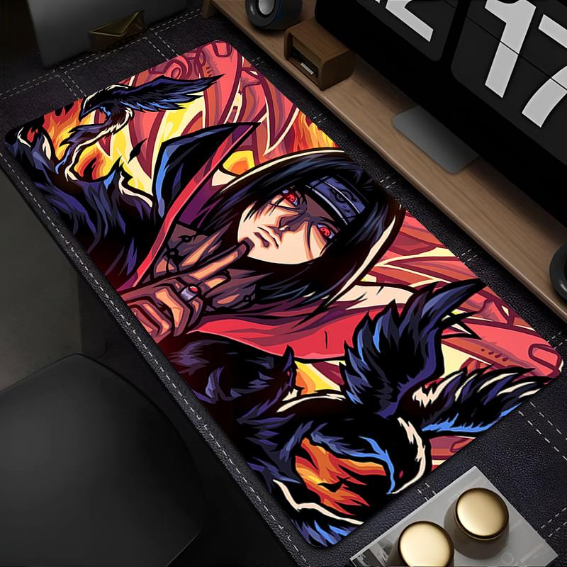 

90x40cm Mouse Pad Anime Naruto Itachi Uchiha Gaming Accessories Varmilo Keyboard Pad PC Computer Rubber Desk Mat Carpet Mousepad 30x60x0.2cm