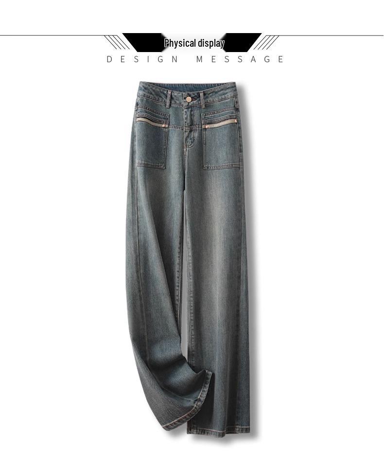 Ancola Women's 2024 Slim Red High-Waisted Straight-Leg Jeans: Casual Tencel Cotton for Spring and Autumn