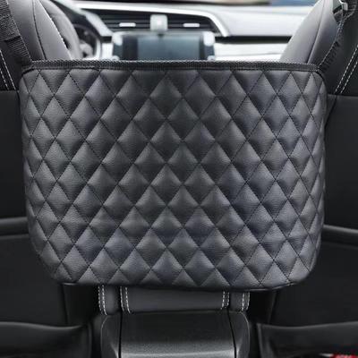 Universelles PU-Leder Auto Aufbewahrungsnetz Tasche Organizer - Auto Sitzlehne Handtaschenhalter für Männer und Frauen - Reise-Tasche