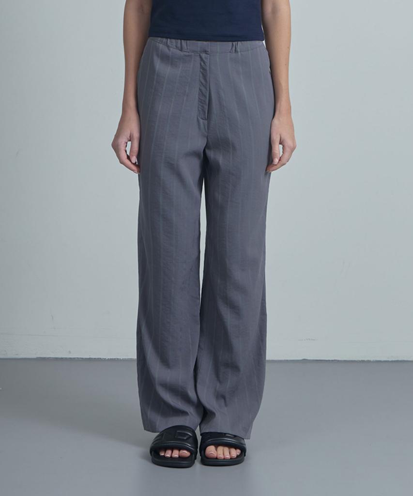 Mualeumoa Stripe Straight Slacks - Charcoal