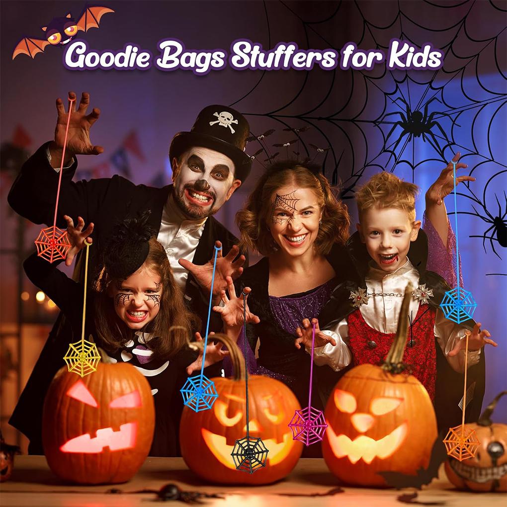 36PCS Spider Web Children's Items Decorations Children's Halloween Gift Bag Ceiling Window Decor for and Girls