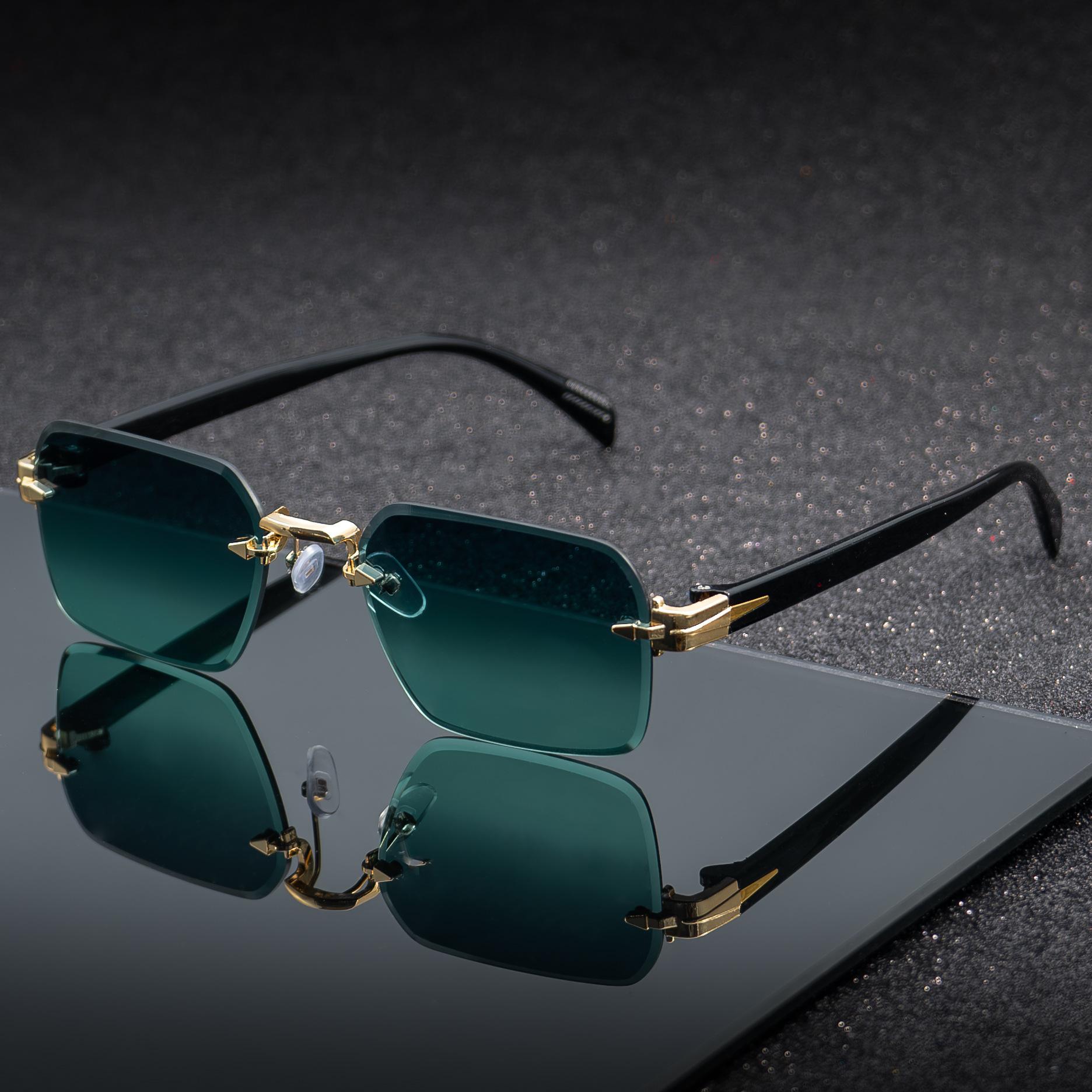 Bai Fen Bai Electronic 3C Women's Black New Fashion Vintage Sunglasses Designer Retro Metal Rectangle Eyeglasses Male Popular Eyewear Uv400 Glasses Cm