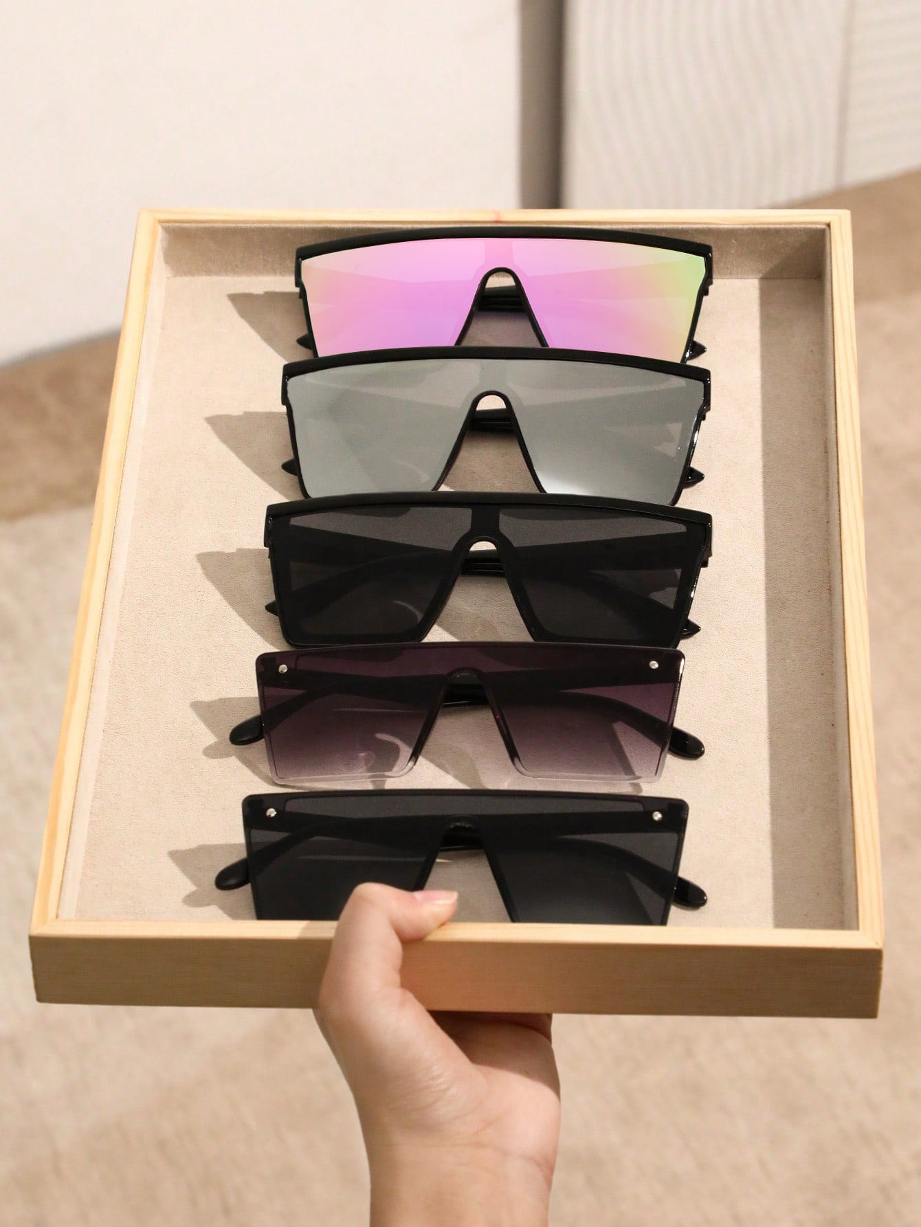 

5/6 шт. Модные квадратные солнцезащитные очки с плоской верхней частью из пластика для женщин, классные солнцезащитные очки для мужчин в стиле панк на каждый день, аксессуары для очков.