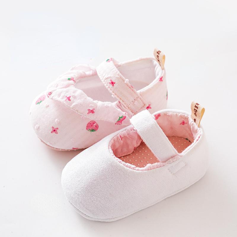 Baby Shoe Newborn Baby Girl Shoe SpringSummer Princess Lace Strawberry Dress Shoe Soft Soled Walking Shoe Non Slip Cute Footwear