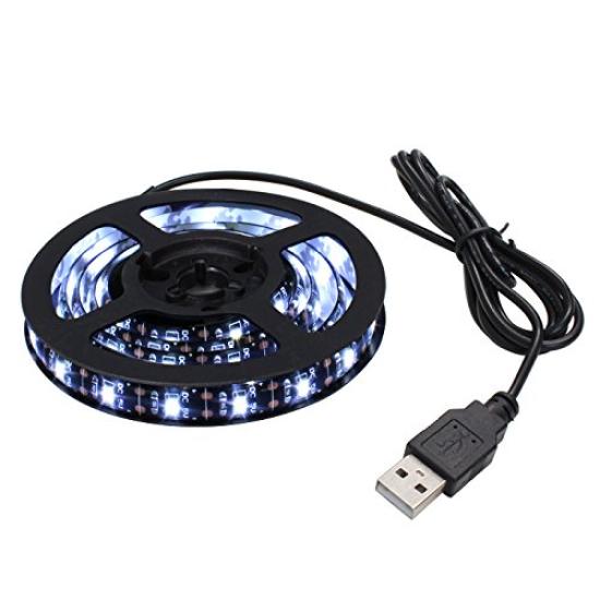 Kaito Denshi LED Strip Indirect Constant for Living Black Cool White Light, USB, Waterproof, Lighting, Cuttable, 5V, Light, Desk, Bedroom, Kitchen,