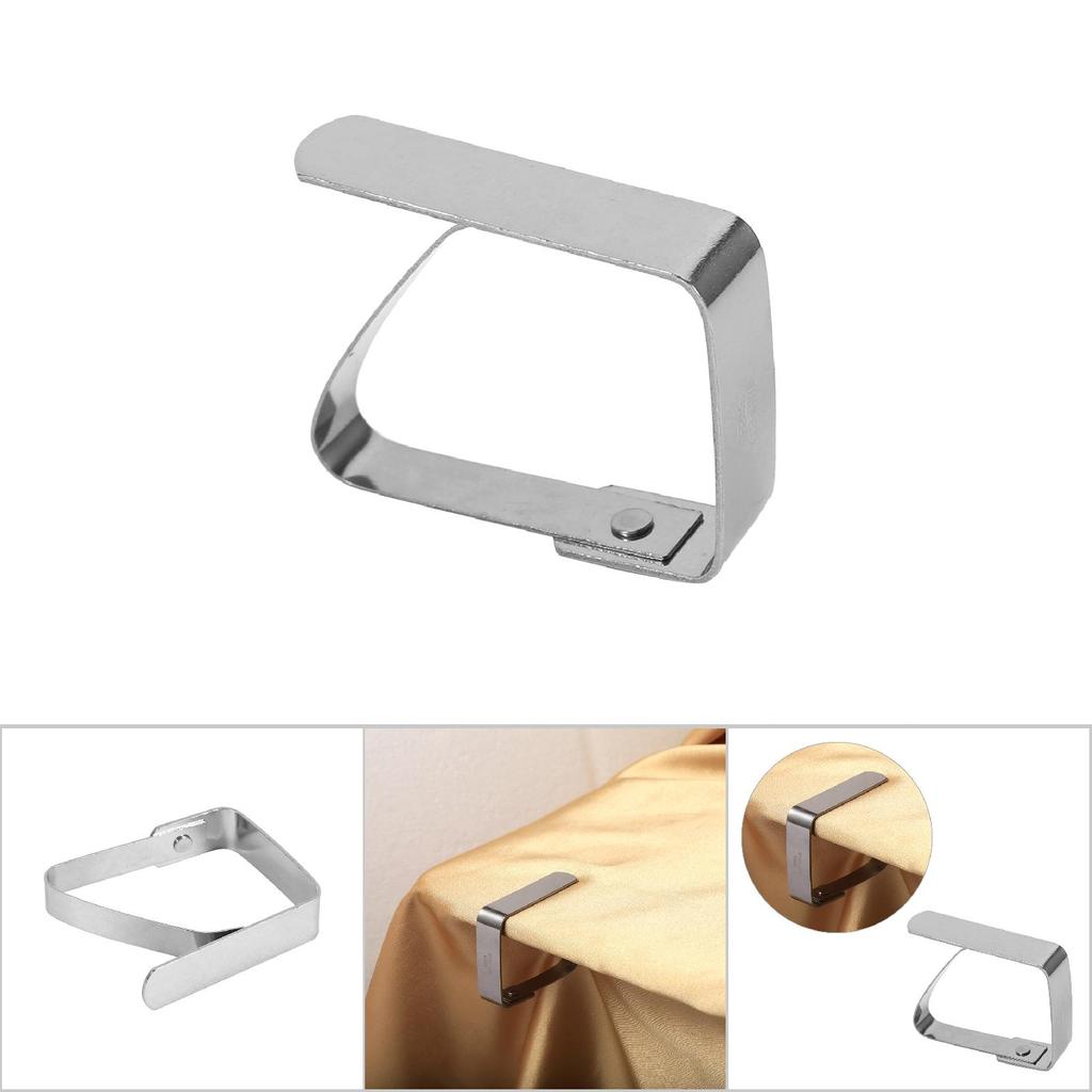 New Design Stainless Steel Table Desk Cloth Cover Clips Holders Clamps Silver