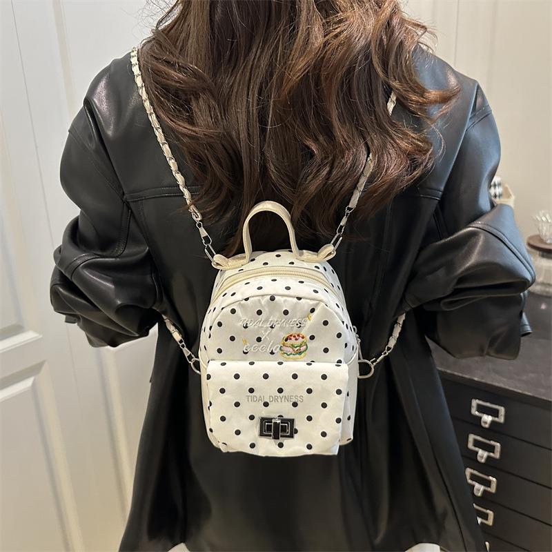 Premium Sense Niche Diamond Chain Double Shoulder Small Bag Women's Diamond New Fashion Versatile Backpack Handbag