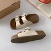Internet celebrity thick-soled one-word slippers with skirt Birkencool slippers