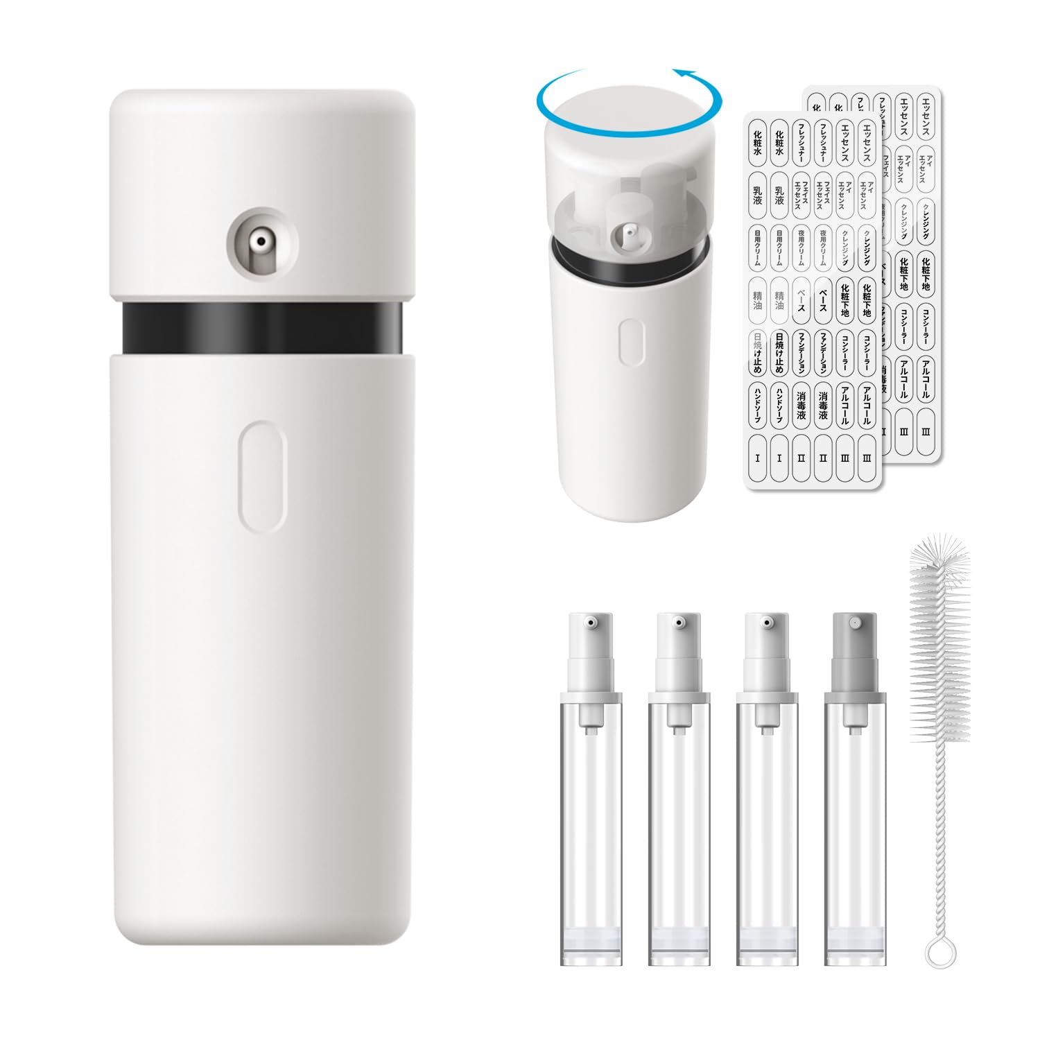 

VOGOGE Travel Skincare Bottle for Refills and Serum in Vacuum Piston Design Ensures Over White Bottle, 3-in-1 Travel, Lotion, Emulsion, One, 99% Use, белый