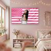 Rosa USA-Flagge Wandteppich Inspiriert von Sophia Katseye, Pop-Idol Wanddekoration Für Schlafzimmer Ästhetisches Zimmer Hängende Flagge