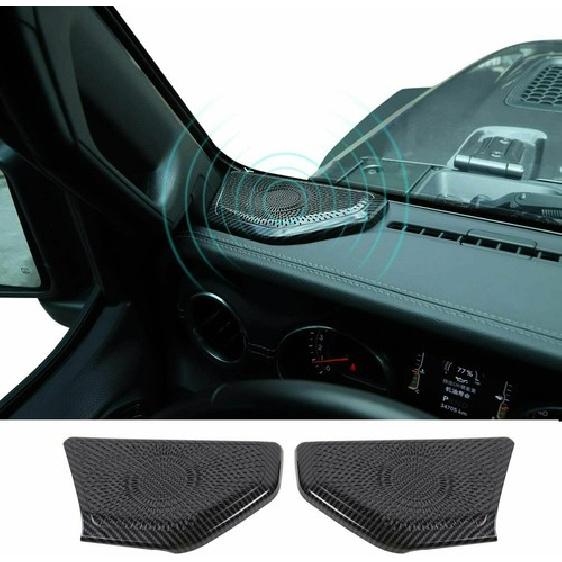 Interior A-Pillar Speaker Panel Cover Carbon Fiber For 2018+ Jeep Wrangler JL JT