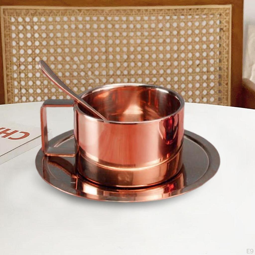 Cappuccino à double paroi incassable avec soucoupe et cuillère à café