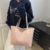 2025 Summer Women's French Tote: Large Capacity Solid Color Shoulder Handbag with Letter Design