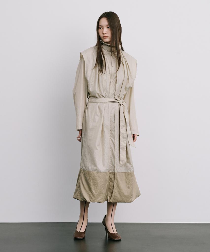 Wnderkammer Moon Jar - Shaped Trench Coat_Beige