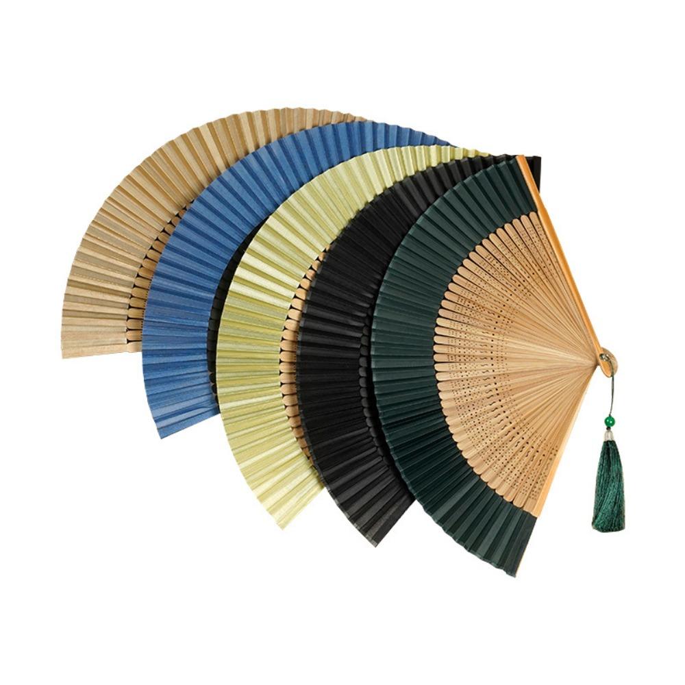 Carved Handle Chinese Fan Handhold Dance Fan Home Decoration Bamboo Folding Fan Gift
