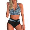 Sexy Women's Bikini Set High Waisted V Neck Two-Piece Swimsuit Beach Vacation Swimwear Printing Bathing Suits