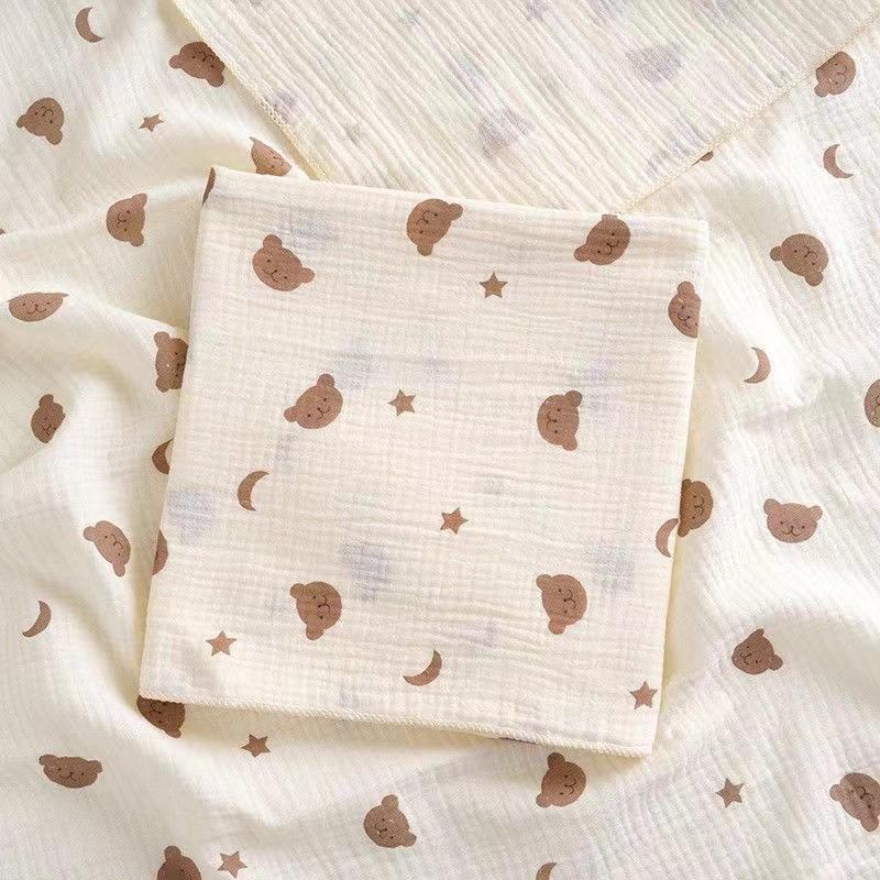 Newborn Pure Cotton Double-Layer Crinkle Swaddle Blanket - Lightweight Sunshade for Babies