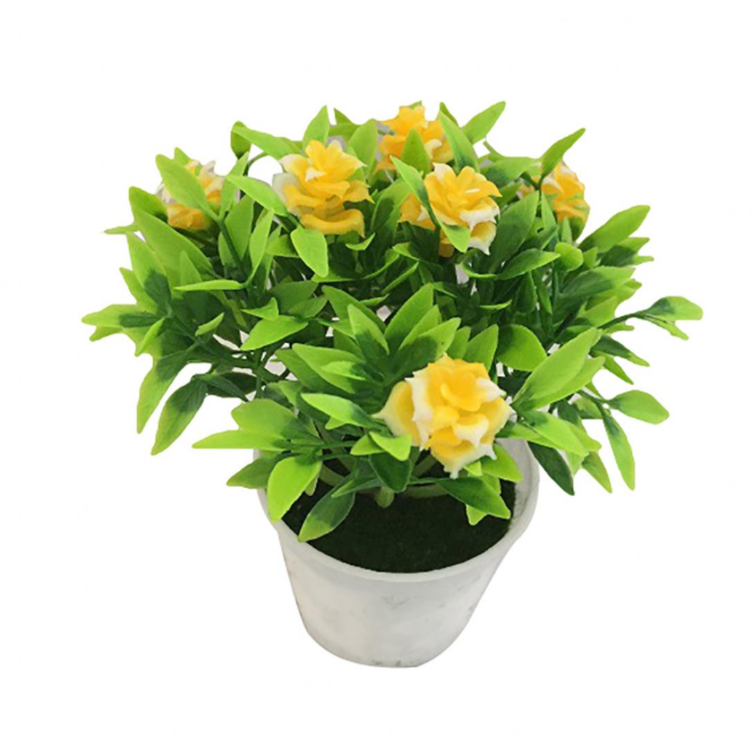 

Искусственные цветы в горшках, для декора жёлтый