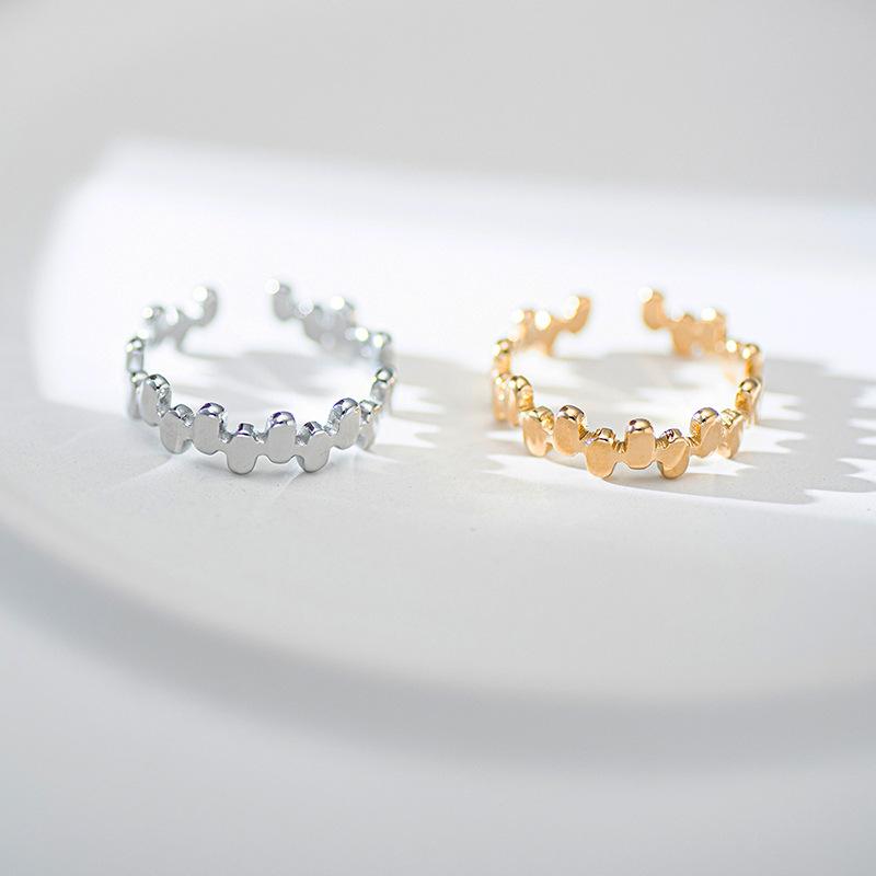 Inel din oțel titan geometric neregulat, design retro de nișă pentru femei, bijuterii rafinate din oțel inoxidabil