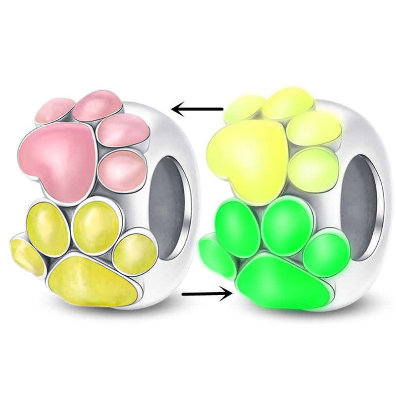 Glass Beads Copper Charm Fit Pan Original Bracelets Glow In The Dark Charms Glass Pendantdiy Jewelry