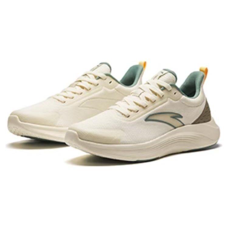 Anta Comfortable Cushioning Abrasion Resistant Cushioning, Wear Resistant Low Top Running Shoes Men's Ecru 912425576-1