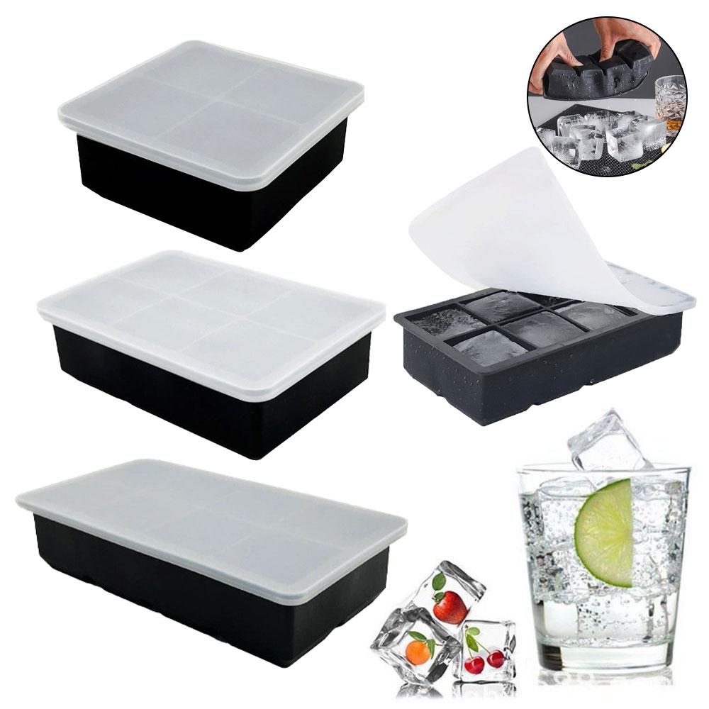 4/6/8Grids Silicone Ice Cube Molds Spherical Ice Molds Reusable Whiskey Ice Cube Molds Cocktail Freezer DIY Homemade Barware