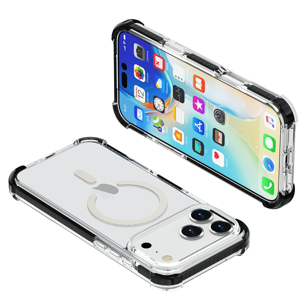 For iPhone 17 Pro Case Compatible with MagSafe Reinforced Corners TPU + Acrylic + TPE Phone Cover