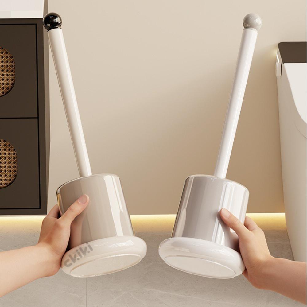 Minimalist Toilet Brush Set Modern Sleek Bathroom Cleaning Tools with Holder Home Bathroom Clean Organizer Bathroom Accessories