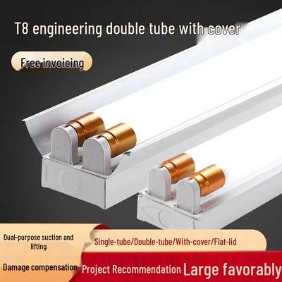 T8 LED Tube Fluorescent Lamp Set with Cover & Bracket - Single or Double Tube Options (0.6m/1.2m)