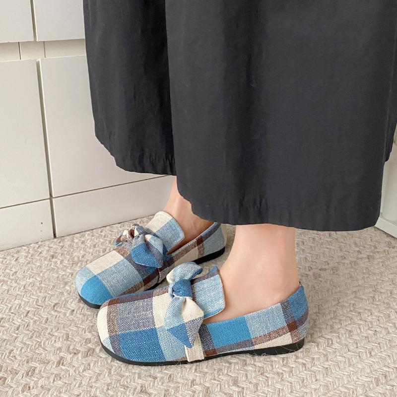 

Модная весенняя новая одинарная обувь женская модная с круглым носком тканевая с бантом-бабочкой мягкая подошва противоскользящая износостойкая обувь на плоской подошве 40 синий