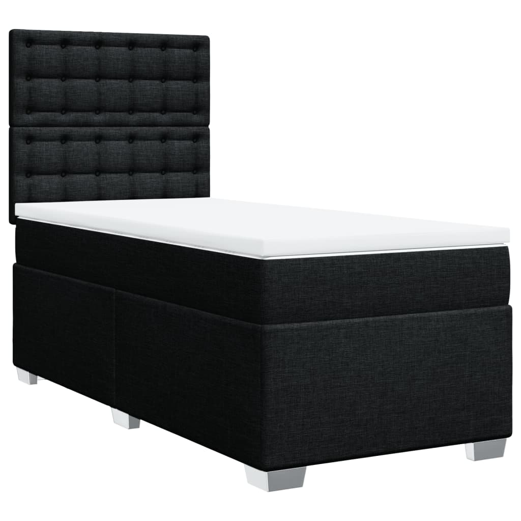 Vidaxl Continental Bed With Mattress, Black, Fabric, 80X200 Cm