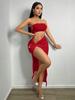 Vestido Ajustado Sexy de Verano 2026 Estilo Europeo con Abertura, Huecos y sin Tirantes