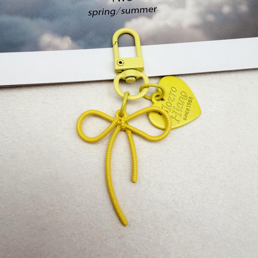 Colorful Heart Bow Keychain DIY Pendant for Bags