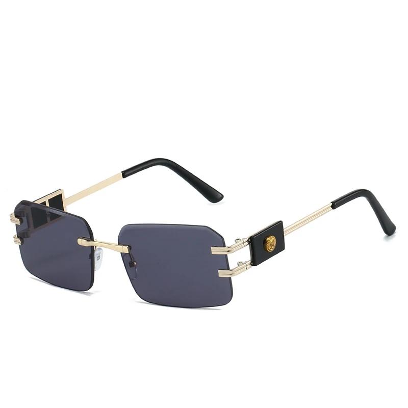 Luxury Fashion Brand Designer Sunglasses Men Women 2026 Square Vintage Leopard Shades Glasses Rimless Party Travel Sunglasses