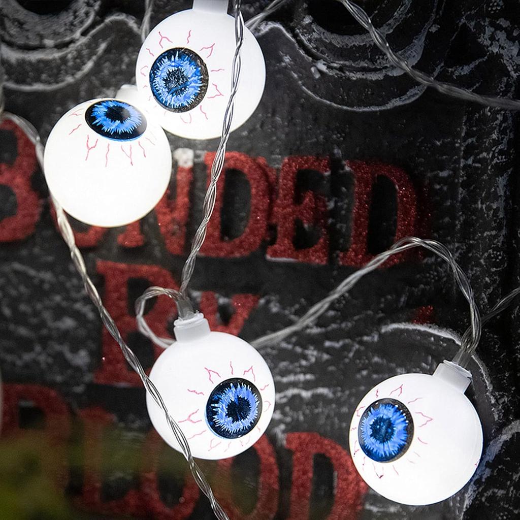 1PC 3M/9.84FT. 20LED Spooky Halloween Eyeball String Light Battery Powered Suitable For Home Yard Outdoor Festival Party Decor