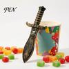 Vintage Style Pirate Gear Halloween Plastic Fake Knife, Retro Weapon Prop, Skull Logo Costume Accessory Cosplay for Party, Stage Performance