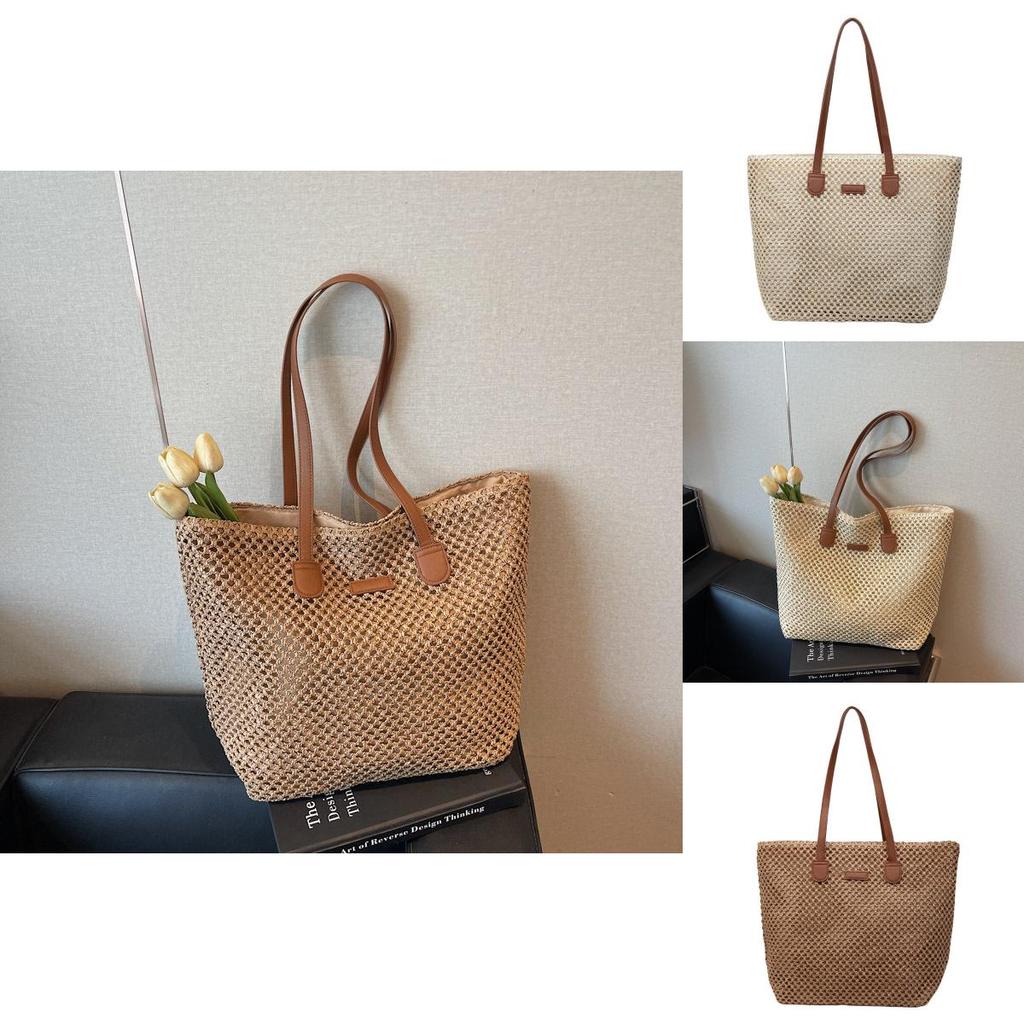 Summer Forest Style Woven Shoulder Bag With Hollow Design For Daily Use