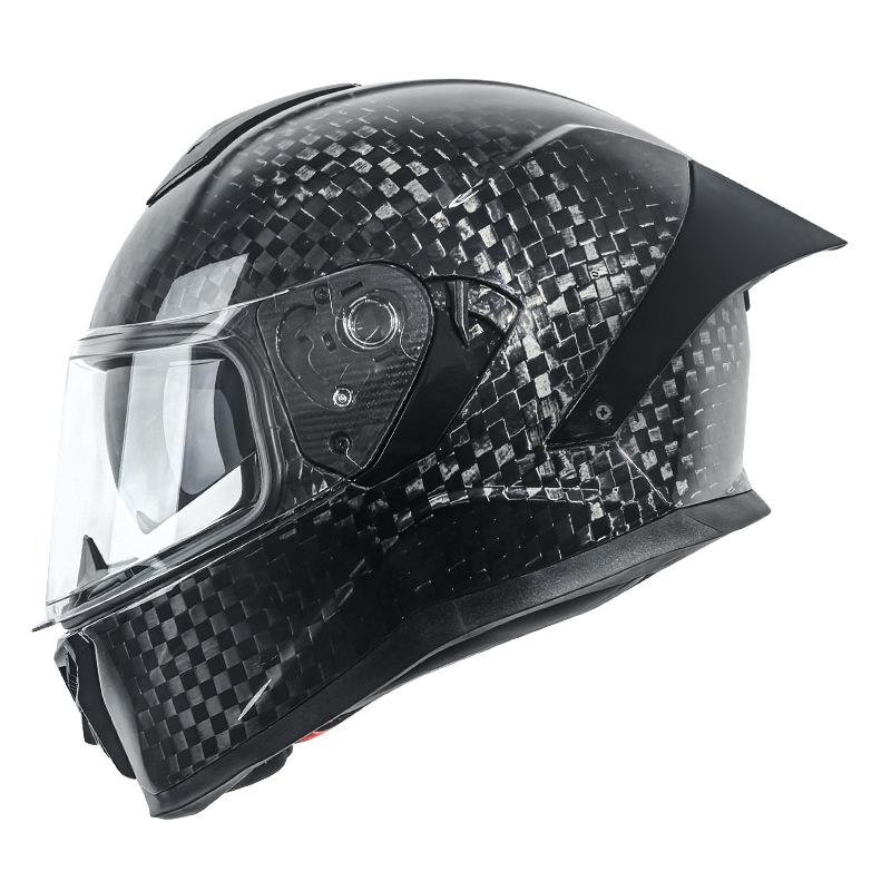 Ultra Lightweight Carbon Fiber Double Lens Full Face Cycling Helmet
