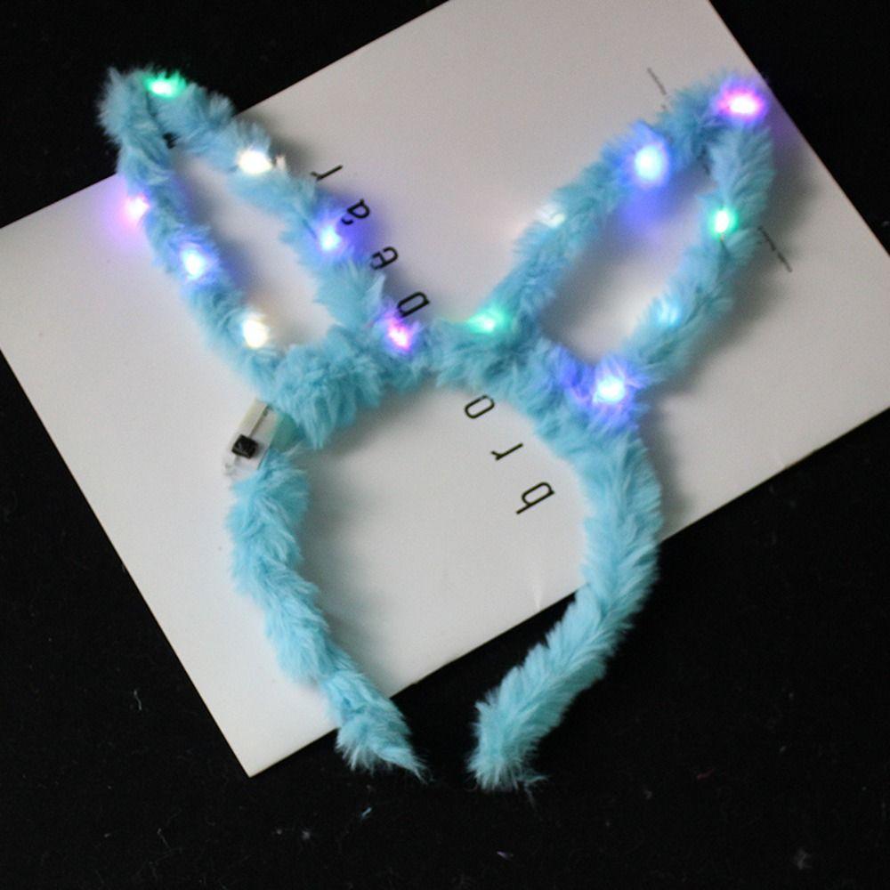 Luminous Rabbit Ears Glow Hair Band Fashion Plush Hair Hoop LED Lights Headband  Concert Prop